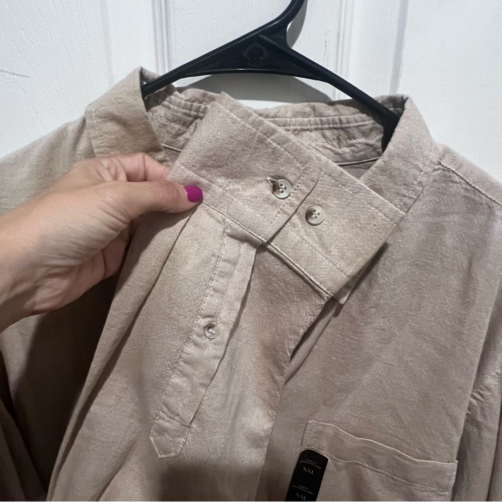 NWT Men's banana republic button down long sleeve collard shirt xxl untucked fit - Picture 5 of 8